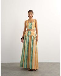 TOPSHOP - Co-Ord Drop Waist Full Circle Midi Skirt - Lyst