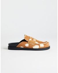 TOPSHOP - Addie Hair On Real Leather Mule Loafer - Lyst