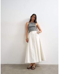 TOPSHOP - Denim Circle Seamed Maxi Skirt - Lyst