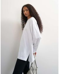 TOPSHOP - Long Sleeve Slouchy Skater Tee - Lyst