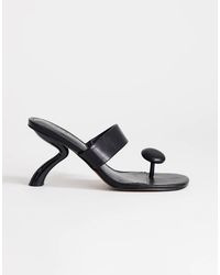 TOPSHOP - Natalie Toe Thong Angular Mid Heel Sandals - Lyst