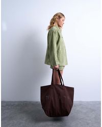 TOPSHOP - Large Canvas Tote Bag - Lyst