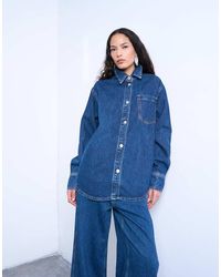 TOPSHOP - Denim Shacket - Lyst