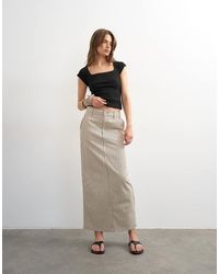 TOPSHOP - Denim Column Maxi Skirt - Lyst