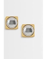 TOPSHOP - Fifi Waterproof Stainless Steel Stud 2 Tone Earrings - Lyst