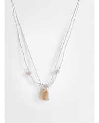 TOPSHOP - Ottie Cord Necklace With Semi-precious Stones - Lyst