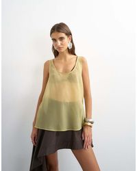 TOPSHOP - Sleeveless Organza Scoop Vest - Lyst
