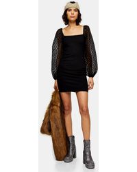 topshop spot trim smock dress