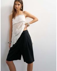 TOPSHOP - Linen Bermuda Short - Lyst