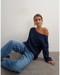 TOPSHOP - Long Sleeve Fallen Shoulder Top - Lyst