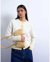 TOPSHOP - Knit Double Layer Cardigan - Lyst