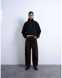 TOPSHOP - Cord High Rise Barrel Trouser - Lyst