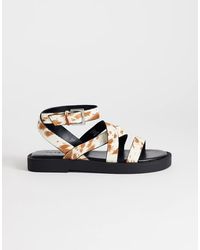 TOPSHOP - Sasha Strappy Flat Sandals - Lyst