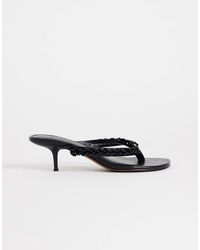TOPSHOP - Nolan Beaded Toe Thong Mid Heel Sandal - Lyst