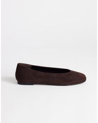 TOPSHOP - Duke Faux Suede Chiselled Ballet Flat - Lyst