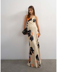 TOPSHOP - Viscose Satin Low Scoop Flood Length Maxi Slip Dress - Lyst