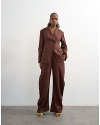 TOPSHOP - Linen Blend Co Ord Occasion Barrel Leg Trouser - Lyst