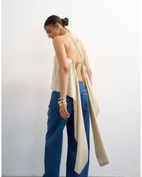TOPSHOP - Square Neck Cami With Drape Back Detail - Lyst