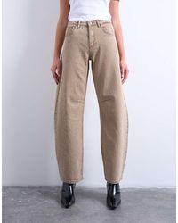 TOPSHOP - Barrel Mid Rise Jeans - Lyst