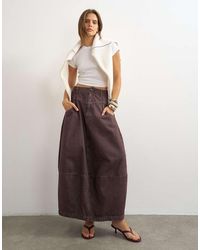 TOPSHOP - Button Front Barrel Maxi Skirt - Lyst