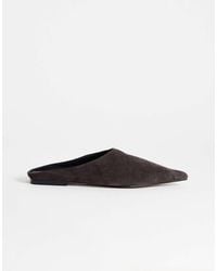 TOPSHOP - Dawn Real Suede Flat Pointed Shoes - Lyst