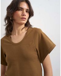 TOPSHOP - Scoop Neck Sculpted T-shirt - Lyst