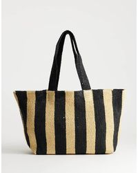 TOPSHOP - Selia Large Stripe Straw Tote Bag - Lyst