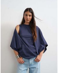 TOPSHOP - Cape Draped Tee - Lyst