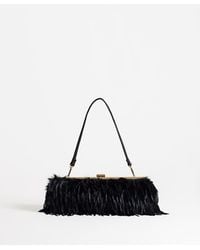 TOPSHOP - Steele Small Faux Feather Shoulder Bag - Lyst