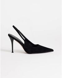 TOPSHOP - Anya Real Suede Sling Back High Heeled Court Shoes - Lyst