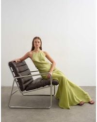 TOPSHOP - Satin Halter Neck Maxi Dress Beaded Back Detail - Lyst