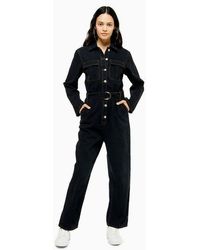 TOPSHOP Black Denim Boiler Suit