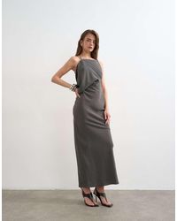 TOPSHOP - Asymmetric Ruched Side Maxi Dress - Lyst