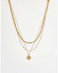 TOPSHOP - Nyle Stainless Steel Multi Chain Necklace With Pendants - Lyst