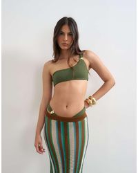 TOPSHOP - Tatum One Shoulder Bikini Top With Hardware - Lyst