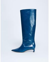 TOPSHOP - Sophie Premium Leather Point Toe Knee High Boot - Lyst