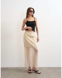 TOPSHOP - Organza Column Maxi Skirt With Contrast Stitching - Lyst