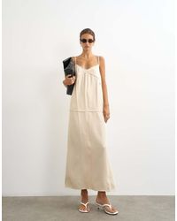 TOPSHOP - Satin Double Layered Cami Maxi Dress With Seam Details - Lyst