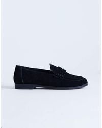 TOPSHOP - Charlie Real Leather Flat Loafers - Lyst