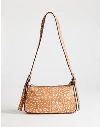 TOPSHOP - Bam Small Deer Print Hair On Leather Panel Shoulder Bag - Lyst