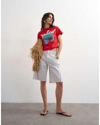 TOPSHOP - Denim Barrel Jorts - Lyst