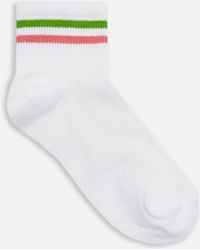TOPSHOP Lot de 3 paires de chaussettes courtes rayées - Blanc