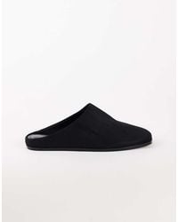 TOPSHOP - Debbie Faux Suede Square Toe Flat Shoe Mule - Lyst