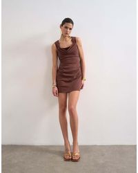 TOPSHOP - Structured Drape Mini Dress - Lyst