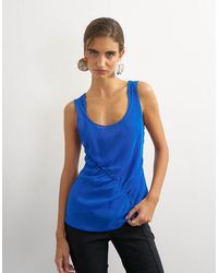 TOPSHOP - Mesh Ruched Tunic Layered Vest - Lyst