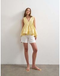 TOPSHOP - V Neck Pintuck Detail A Line Top - Lyst
