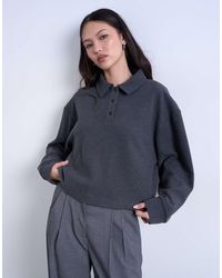 TOPSHOP - Soft Touch Boxy Long Sleeve Polo Co-Ord - Lyst