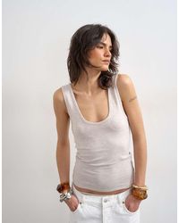 TOPSHOP - Viscose Blend Soft Racer Back Scoop Neck Vest - Lyst