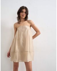 TOPSHOP - Organza Heavy Seamed Mini Dress - Lyst