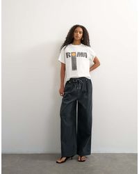 TOPSHOP - Cord Wide Leg Pull On Trouser - Lyst